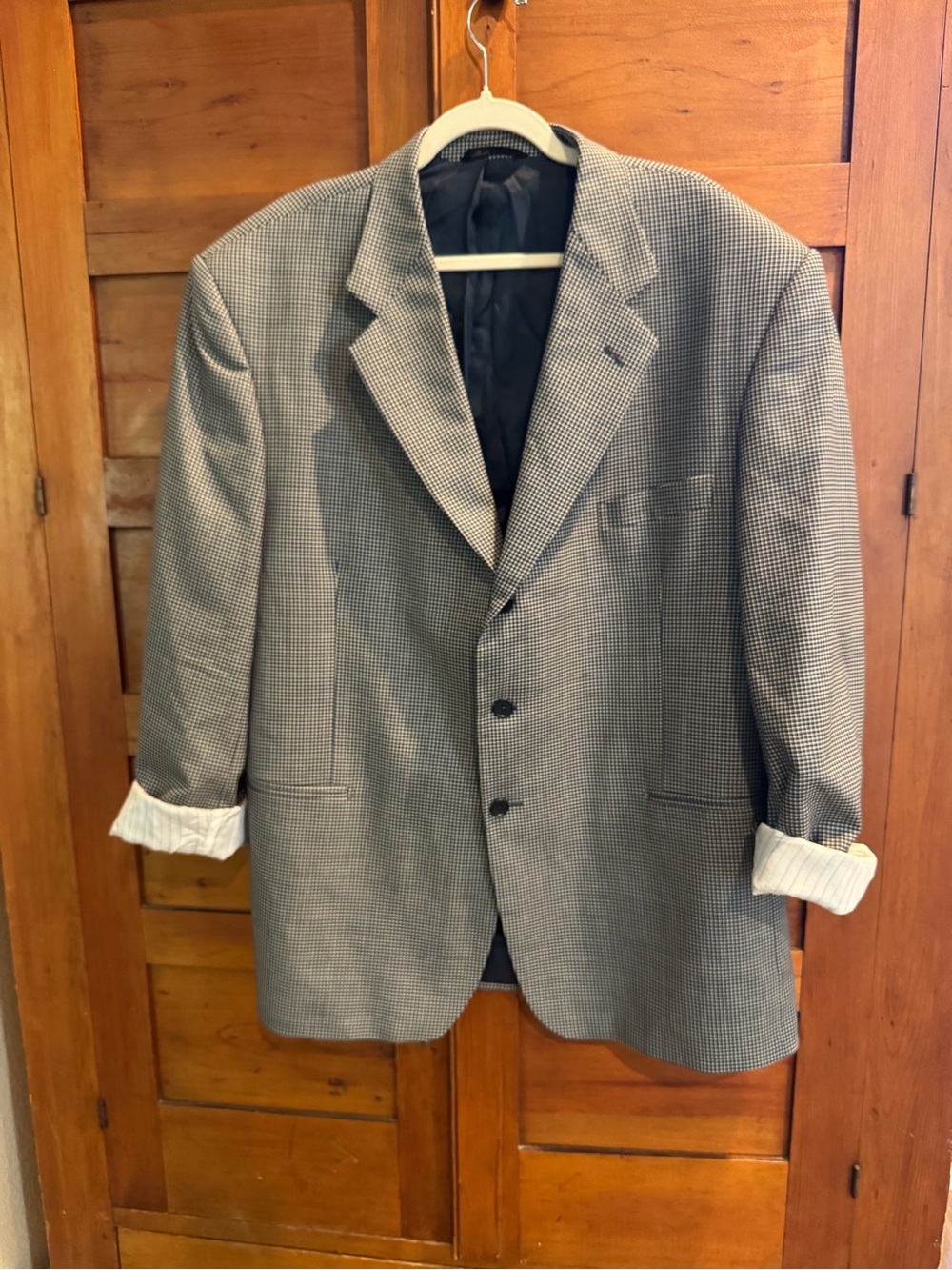 Vintage-style Giorgio Cavalli micro-houndstooth blazer jacket
